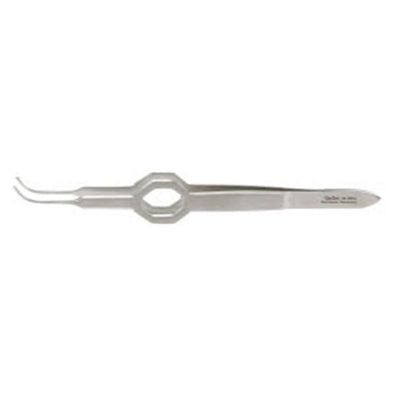 Forcep Dressing Foerster 3-3/4" 0.5mm Wide Tip Serrated Curved SS Ea